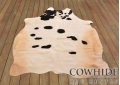White with Lovely Black Spots Cowhide Rug