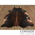 Midnight Brown with White Details Cowhide Rug