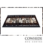 Zebra and Tiger Print , Brown Tones and Leather Patchwork Rug