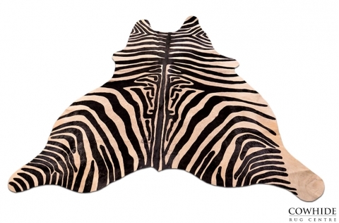 Gorgeous Zebra Print Cowhide Rug