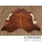 Marbled in Reddish Brown with White Details Cowhide Rug
